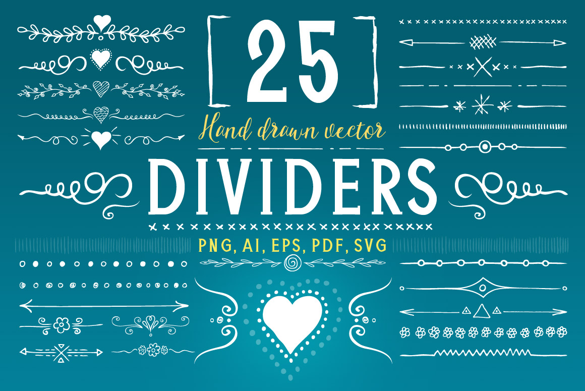 25 Hand Drawn Vector Divider