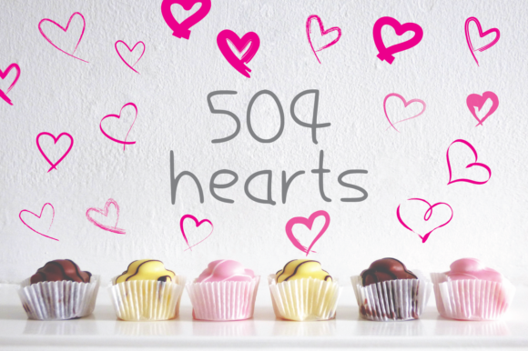 504 Hearts Hand Drawn for Love Graphic Elements