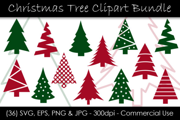 Christmas Tree Clip Art Bundle: Graphics and Decorative Elements