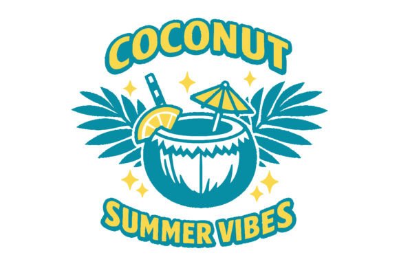 Coconut Summer Vibes SVG Bundle: Graphics for Freebies