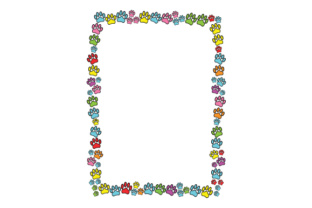 Decorative Paw Prints Border Crafts & Designs Amp