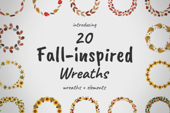 Fall-inspired Wreaths Elements Graphics
