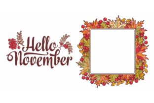 Hello November Lettering Phrase Text Graphics