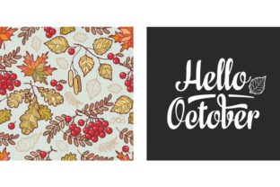 Hello October. Autumn Leaves. Fall Graphics