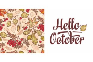 Hello October. Autumn Leaves Graphics
