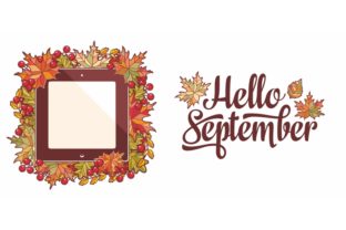 Hello September Lettering Phrase Text Graphics