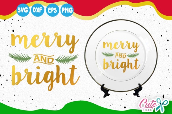 Merry and Bright, Mistletoe Leaves, Merry Christmas