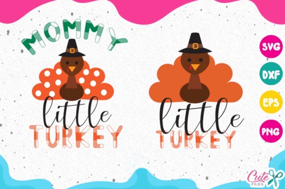 Mommy and Little Turkey, Thanksgiving Svg
