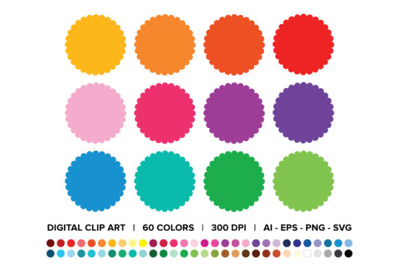 Scallop Solid Frame Clip Art: Graphics & Decorative Elements